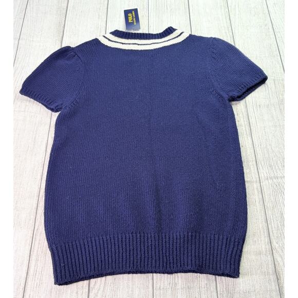 Polo Ralph Lauren Girls Cotton Cashmere Cricket Sweater Short Sleeve Size Med - Picture 8 of 8